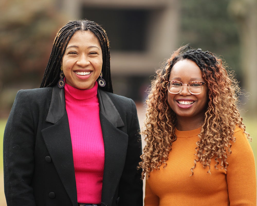 Kortney Sumner and Jade Sanders   stand side by side