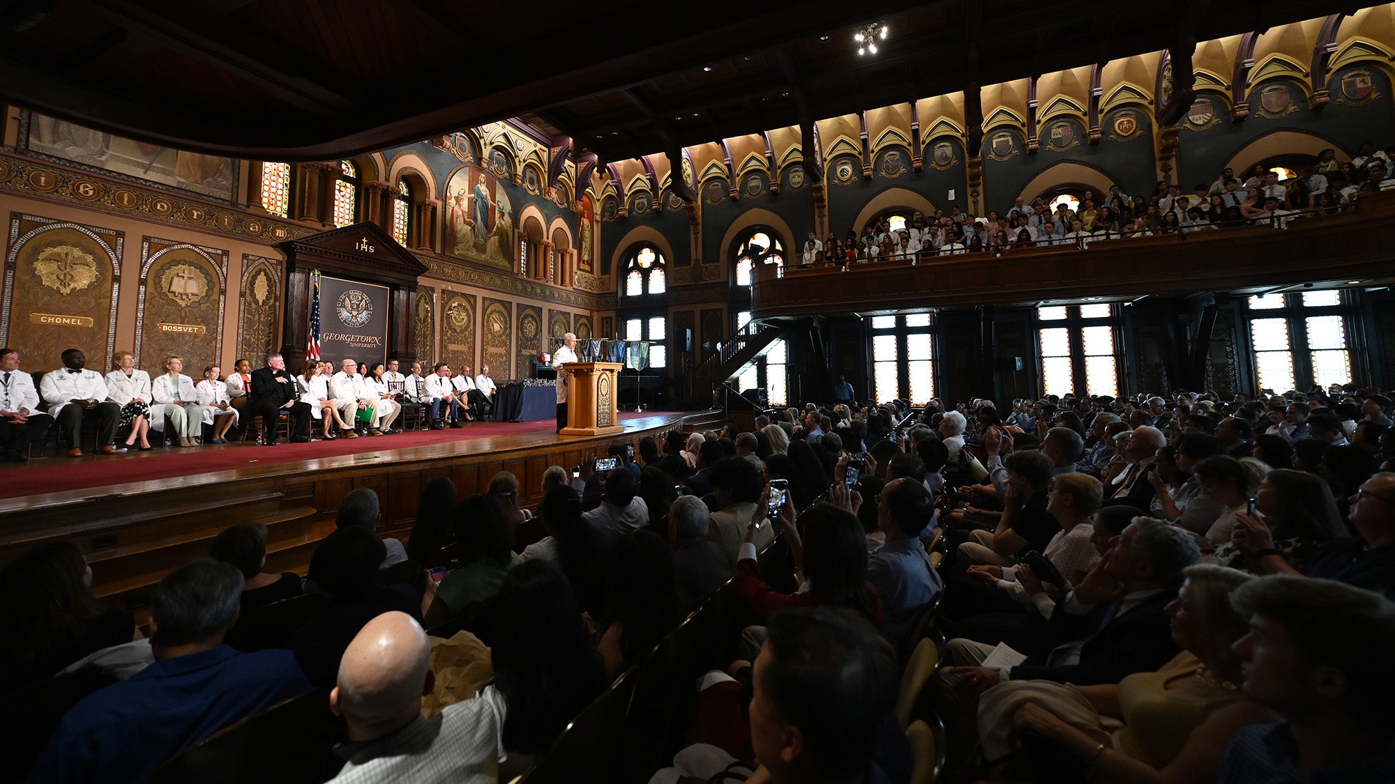 Gaston Hall stage and audience