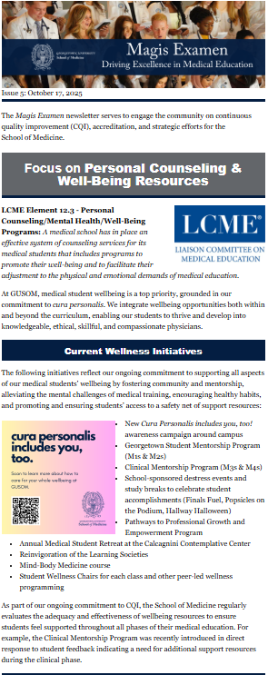 Thumbnail of a portion of Magis Examen newsletter for decorative purposes