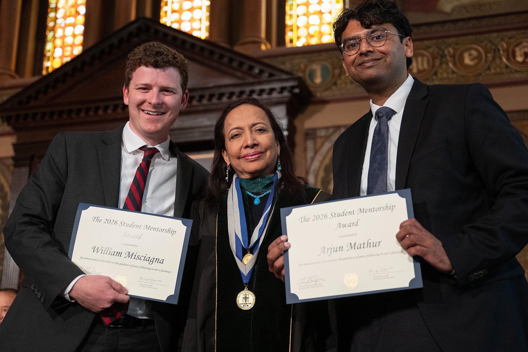 Princy Kumar stands with William Misciagna and Arjun Mathur